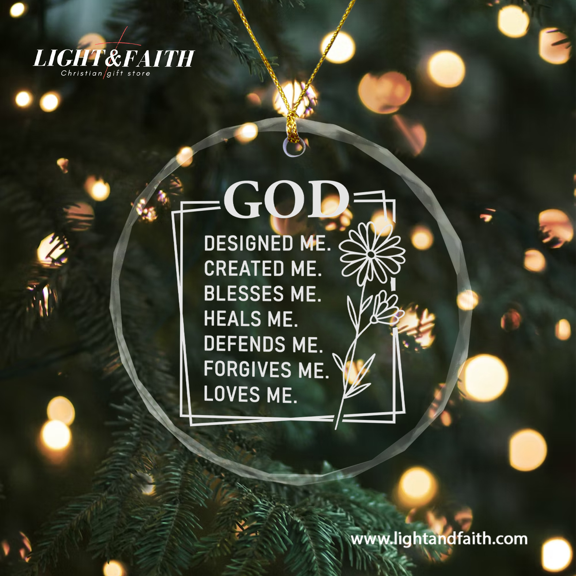 God Designed Me Heart Ornament, Christian Faith Ornament, Religious Inspirational Gift, Bible Verse Christmas Decoration, Spiritual Glass Decor DCLAF69